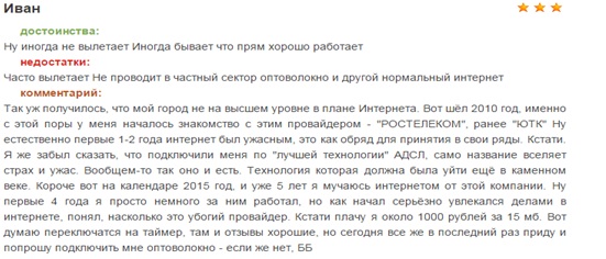 Отзывы об интернет-провайдере Ростелеком в Санкт-Петербурге