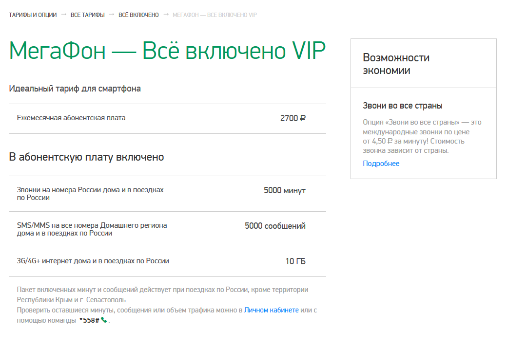 Тарифы "Все включено" от Мегафон: описание и стоимость