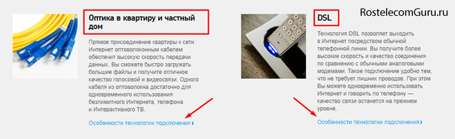Способы подключения домашнего интернета Ростелеком