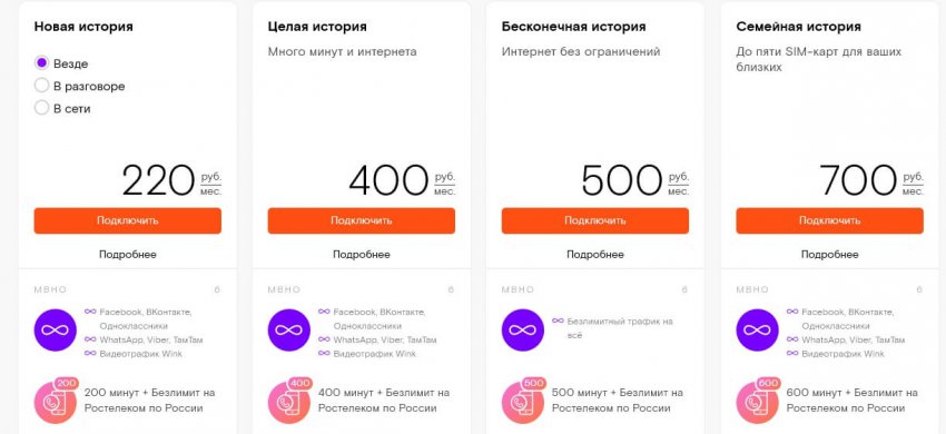 Тариф «Бесконечная история» Ростелеком – описание и переход